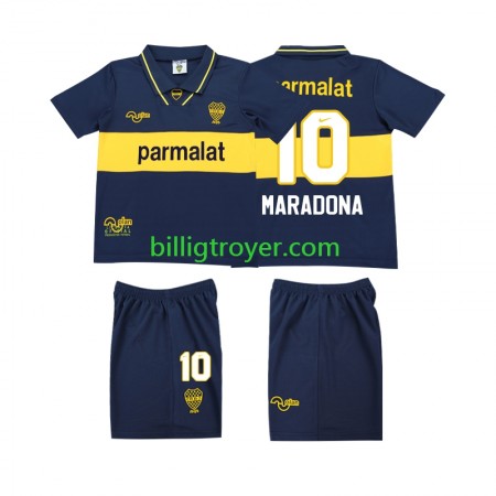 Billige Fotballdrakter CA Boca Juniors MARADONA 10 1993 1995 Barn Retro Hjemmedraktsett Kortermet